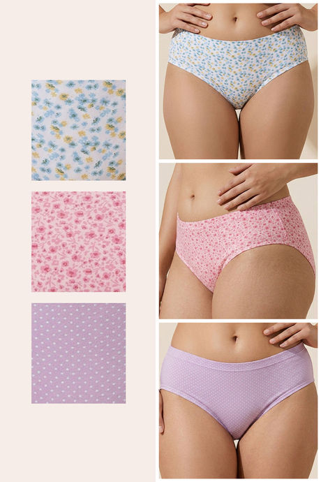 Zivame Medium Rise Full Coverage Hipster Panty (Pack of 3) - Multicolor — image 2